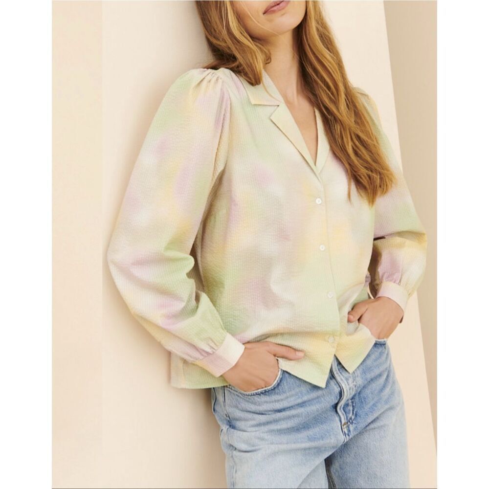 Just Sz L Free People Pastel Tie Dye Nikki Shirt Bohemian